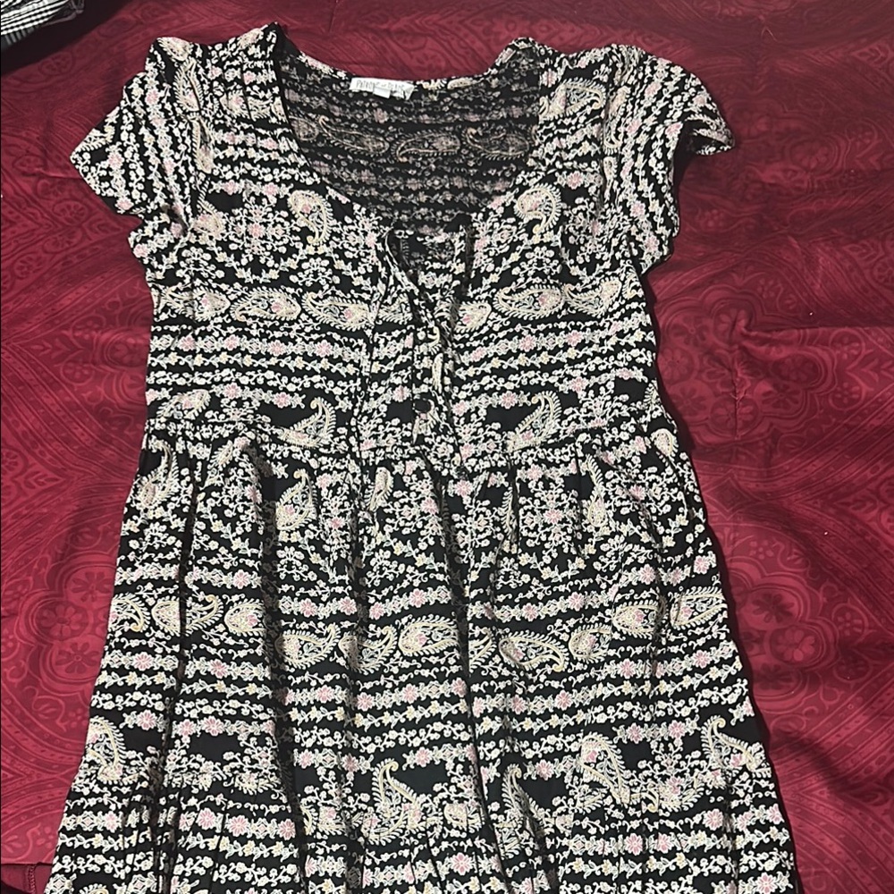 Patrons of Peace Black and White Casual Midi Sundress